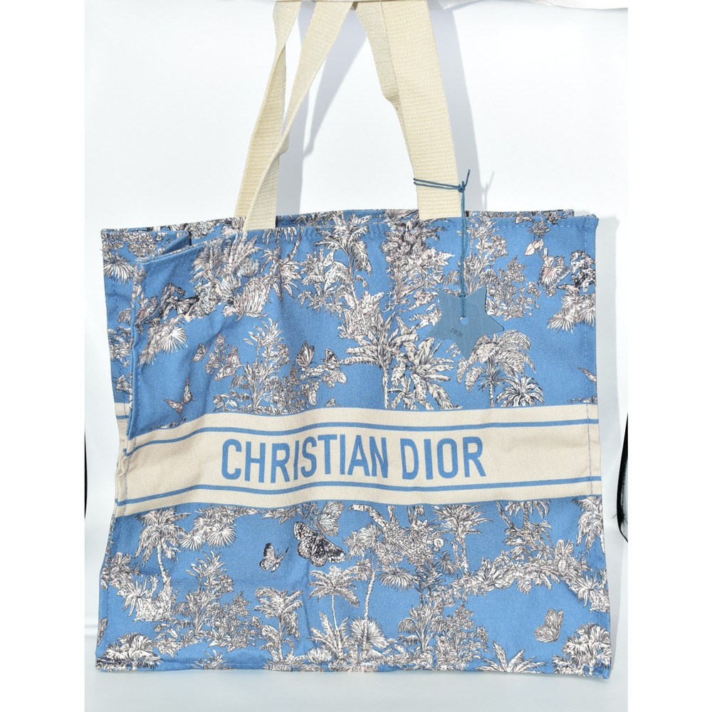 Dior Beauty Dioriviera Makeup Beach Tote Bag Large Blue Palm Tropical Travel GWP - Picture 3 of 12